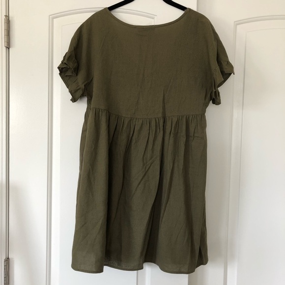 Urban Renewal Babydoll V Neck Hunter Dress XS - Picture 4 of 6
